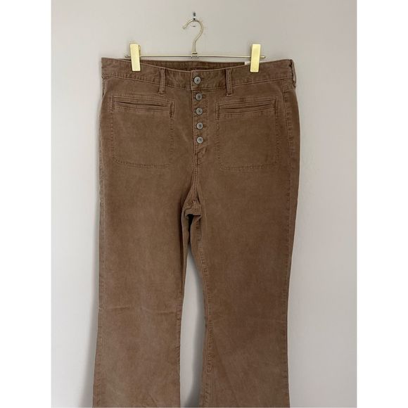 AMERICAN EAGLE Stretch Corduroy Super High-Waisted Plus Size Flare Pants Sz 18 - Picture 3 of 10